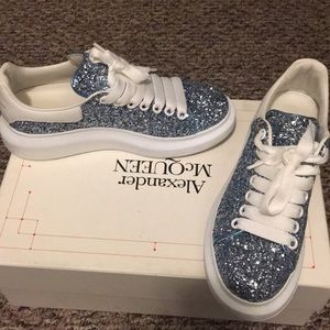 Blue glitter Alexander McQueen sneakers